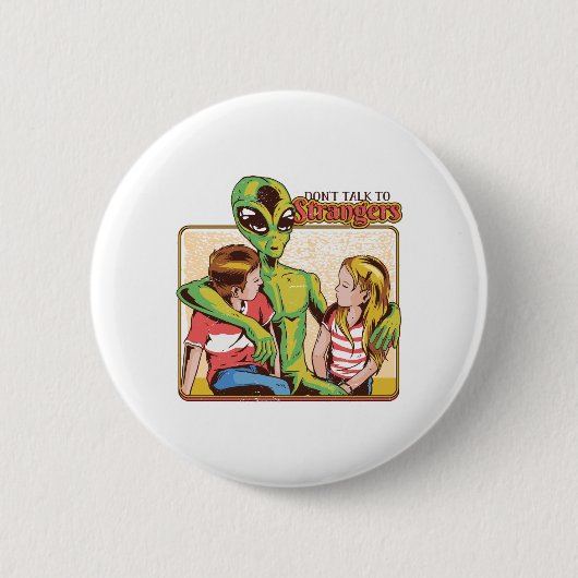Praat niet met vreemden ronde button 5,7 cm (Voorkant)