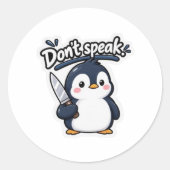 Praat Niet Pinguïn Sticker (Voorkant)