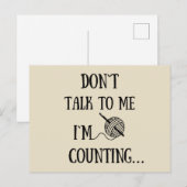 Praat niet tegen me. Ik tel grappige gehaakte. Feestdagenkaart (Voorkant / Achterkant)