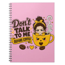 Praat niet tegen me voor de koffie Chagrijnig meis