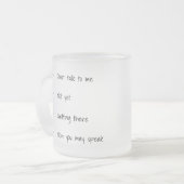 Praat of praat niet grappig matglas koffiemok (Voorkant links)