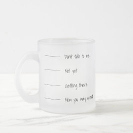 Praat of praat niet grappig matglas koffiemok