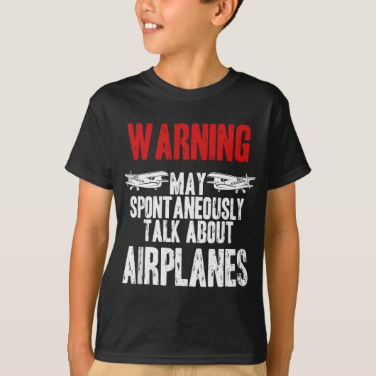 Praat over vliegtuigen - Funny Pilot en Aviation T-shirt (Voorkant)