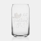 Praat Southern to Me Funny Cowboy Pet Western Blikvorm Glas (Achterkant)