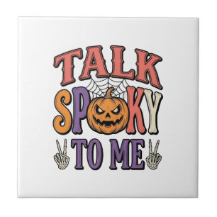 Praat Spoken Met Me Vintage Halloween T-shirt Ontw Tegeltje