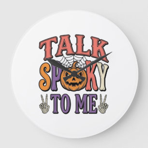 Praat Spoky Tegen Mij Vintage Halloween T-shirt On Grote Klok