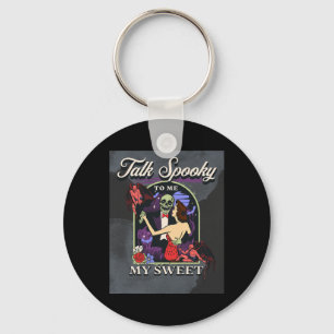 Praat Spooky Naar Me Retro Funny Halloween Pi Sleutelhanger