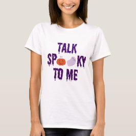 Praat spooky tegen mij Paarse spook pompoen boe Sc T-shirt