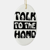 Praat tegen de hand keramisch ornament (Rechts)