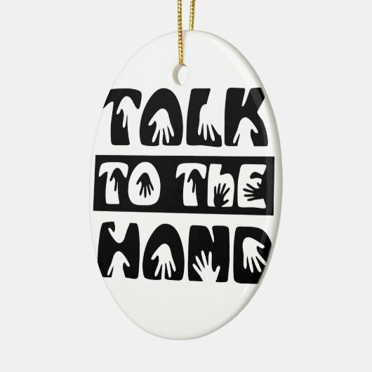 Praat tegen de hand keramisch ornament (Links)