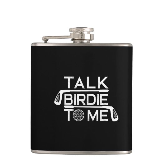 Praat tegen me grappig Golf Golfer Golfing Heupfles (Voorkant)