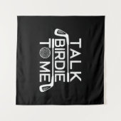 Praat tegen me grappig Golf Golfer Golfing Wandkleed (Voorkant (horizontaal))