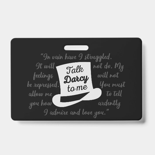 Praat tegen mij Darcy II Badge (Voorzijde)