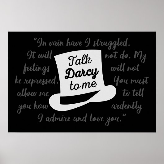 Praat tegen mij Darcy II Poster (Voorkant)