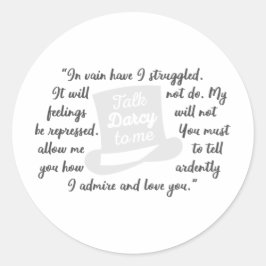 Praat tegen mij Darcy II Ronde Sticker