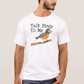 Praat tegen mij over Birdy Cartoon Bird T-shirt (Voorkant)