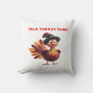 Praat Turk Met Mij Grappig Thanksgiving-ontwerp Cl Kussen