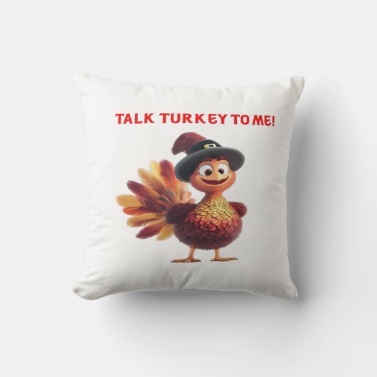 Praat Turk Met Mij Grappig Thanksgiving-ontwerp Cl Kussen (Voorkant)