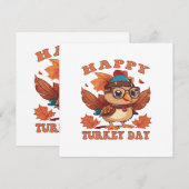 praat turkey met me Thanksgiving Kaart (Voorkant / Achterkant)