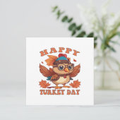 praat turkey met me Thanksgiving Kaart (Staand voorkant)
