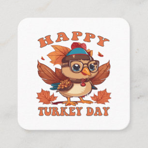 praat turkey met me Thanksgiving Vierkante Visitekaartje