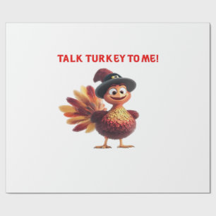 Praat Turkije Met Mij Grappig Thanksgiving-ontwerp Cadeaupapier