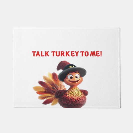 Praat Turkije Met Mij Grappig Thanksgiving-ontwerp Deurmat (Voorkant)