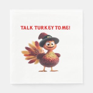 Praat Turkije Met Mij Grappig Thanksgiving-ontwerp Servet