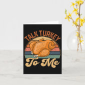 Praat Turkije met mij Leg Day Funny Thanksgiving T Kaart (Gele Bloem)