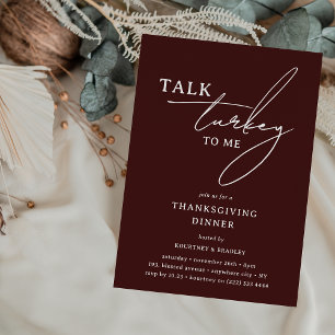 Praat Turkije met mij Modern Thanksgiving Diner Kaart