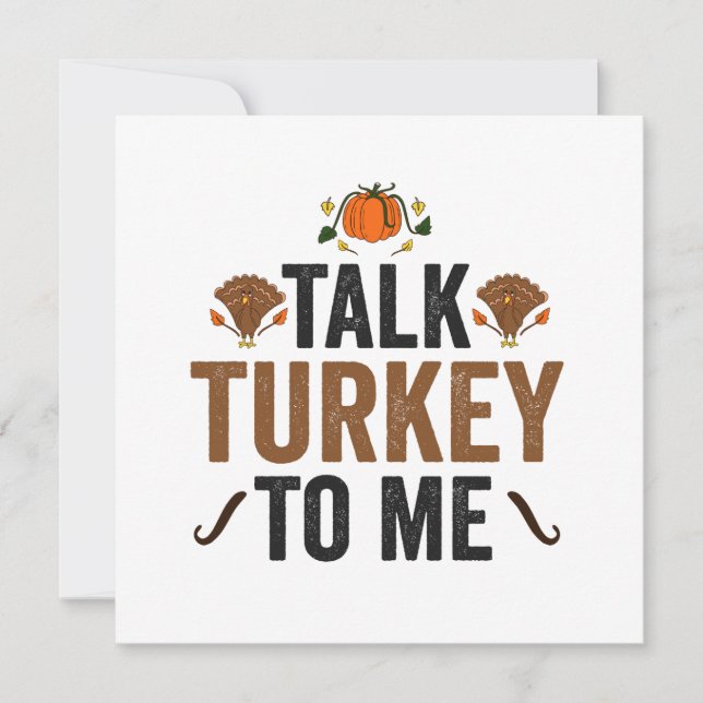 Praat Turkije tegen me Grappig Thanksgiving Herfst (Voorkant)