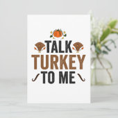 Praat Turkije tegen me Grappig Thanksgiving Herfst Kaart (Staand voorkant)