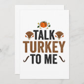 Praat Turkije tegen me Grappig Thanksgiving Herfst Kaart (Voorkant / Achterkant)