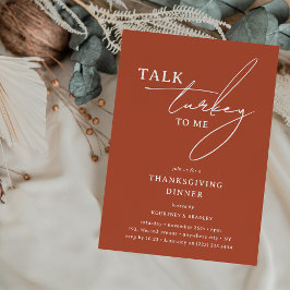 Praat Turkije tegen Mij Moderne Thanksgiving-diner Kaart