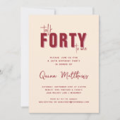 Praat veertig tegen me | 40ste verjaardagsfeestje kaart (Voorkant)