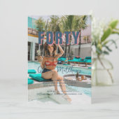 Praat veertig tegen me | 40ste verjaardagsfeestje kaart (Staand voorkant)