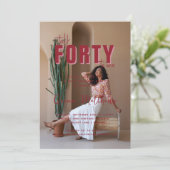 Praat veertig tegen me | 40ste verjaardagsfeestje kaart (Staand voorkant)