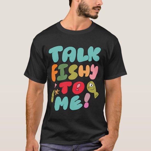 Praat Vissen Tegen Mij (Blauw) T-shirt (Voorkant)