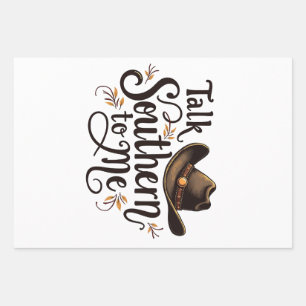 Praat Zuidelijk met Mij Grappige Cowboy Hoed Weste Inpakpapier Vel