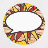 Praatballon Fun Retro strip Pop Art Labels (Design 1)