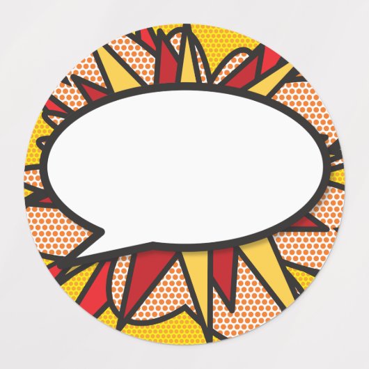 Praatballon Fun Retro strip Pop Art Labels (Design 1)