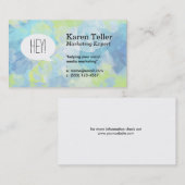 praatbel | Blauw Groen Verf Achtergrond Visitekaartje (Voorkant / Achterkant)