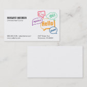 praatbel | Internationaal Visitekaartje (Voorkant / Achterkant)