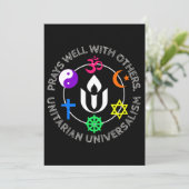 Praateert goed met anderen Unitair univeralisme Feestdagenkaart (Staand voorkant)