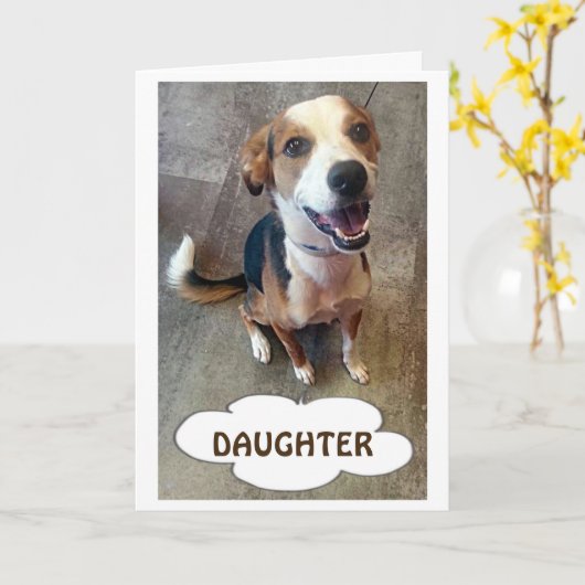 PRAATHOND VOOR ONZE DOCHTER OP JE VERJAARDAG KAART (Gele Bloem)