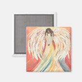 Praating Angel 2 Inch Square Magnet (Voorkant / Achterkant)