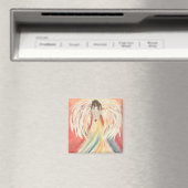 Praating Angel 2 Inch Square Magnet (Insitu (Vaatwasser))
