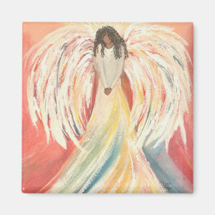 Praating Angel 2 Inch Square Magnet
