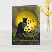 Praatje Noir Mardi Gras Kaart (Gele Bloem)