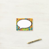 Praatwolk Pret Kleurrijk Stripboek Post-it® Notes (Op bureau)